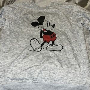 Women’s heather gray Mickey Mouse crew neck. Size L.